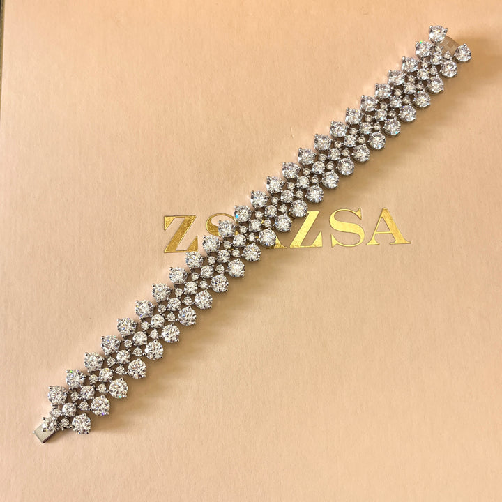 Statement white gold plated set