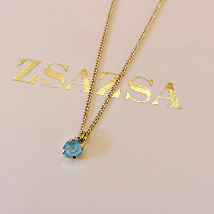 Mint solitaire gold plated Swarovski crystals set