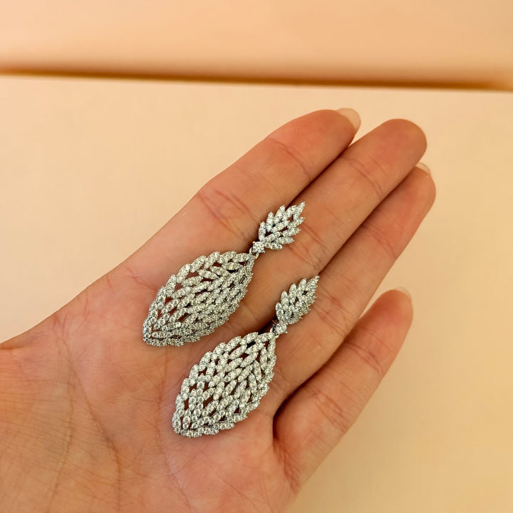 Marquise zircone silver earrings