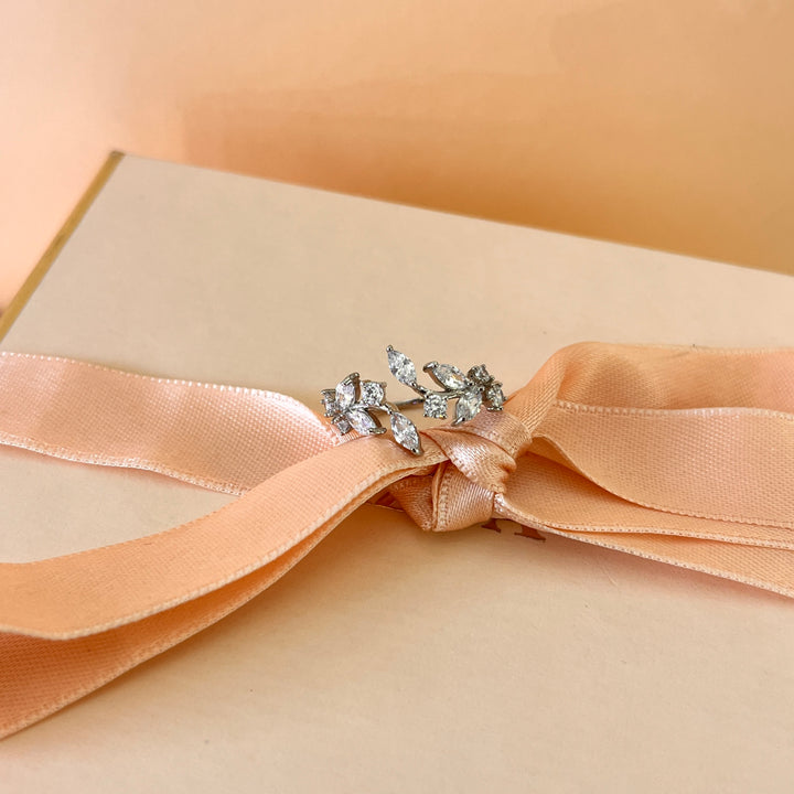Zircone marquise white gold plated open ring