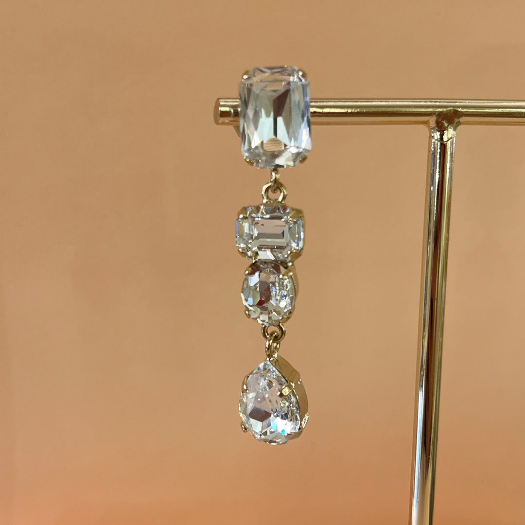 Swarovski crystals mix of shapes gold plated earrings