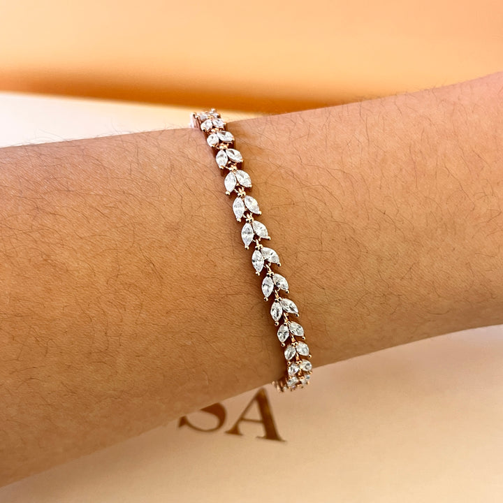 Marquise zircone rose gold plated bracelet