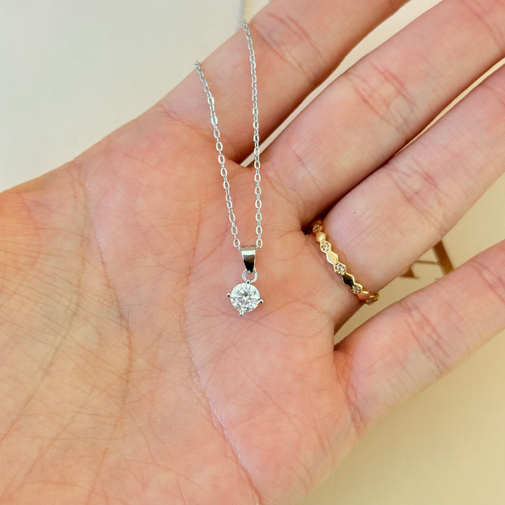 Solitaire zircone sterling silver set