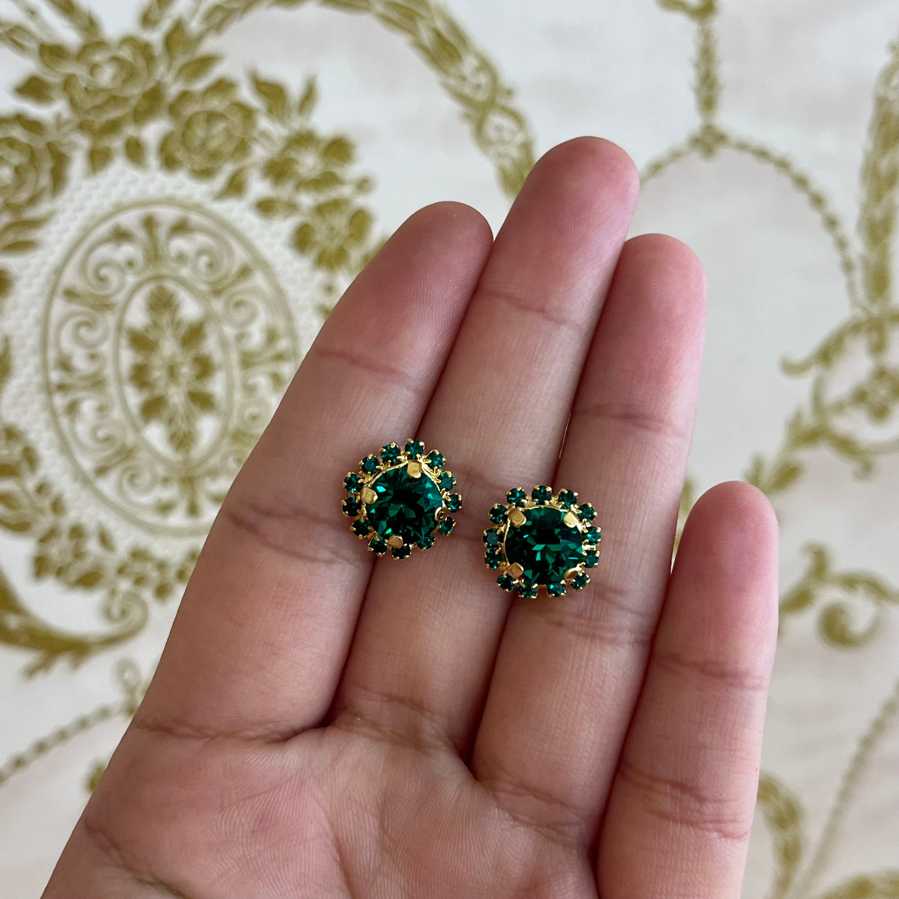 Green Swarovski crystals set