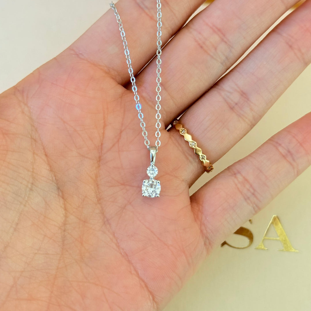 Dainty zircone sterling silver set