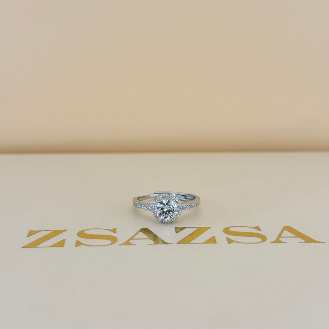 Round zircone sterling silver set