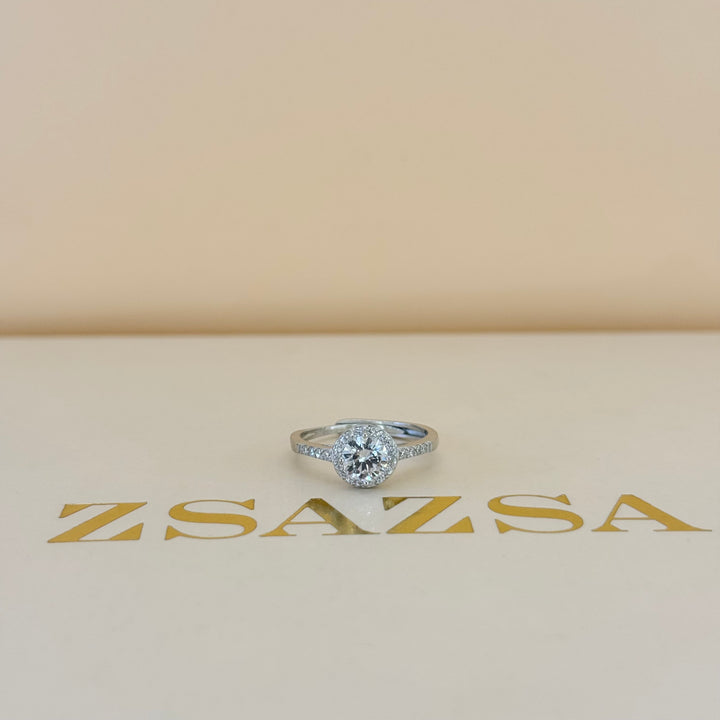 Round zircone sterling silver set