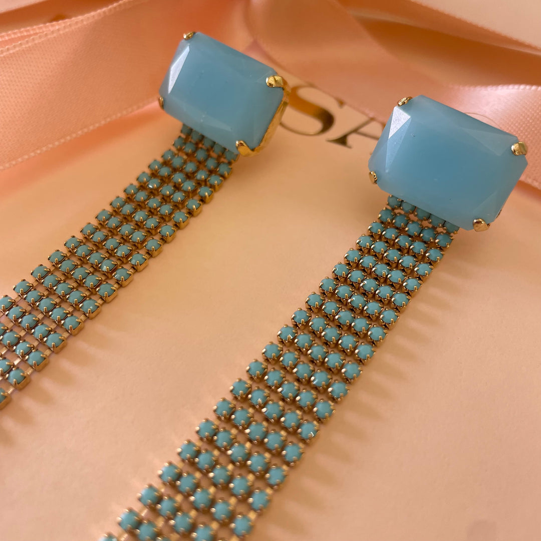 Fringe Swarovski crystals earrings