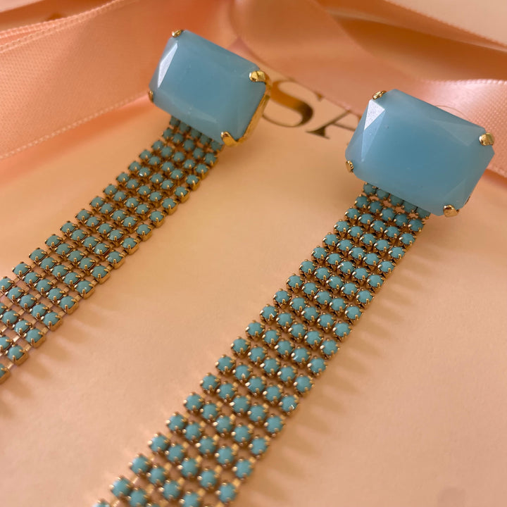 Fringe Swarovski crystals earrings