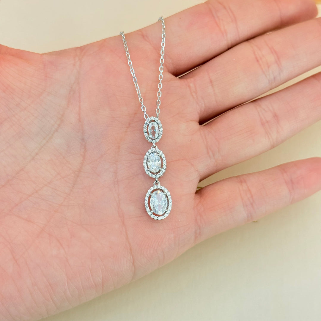 Oval zircone Sterling silver set