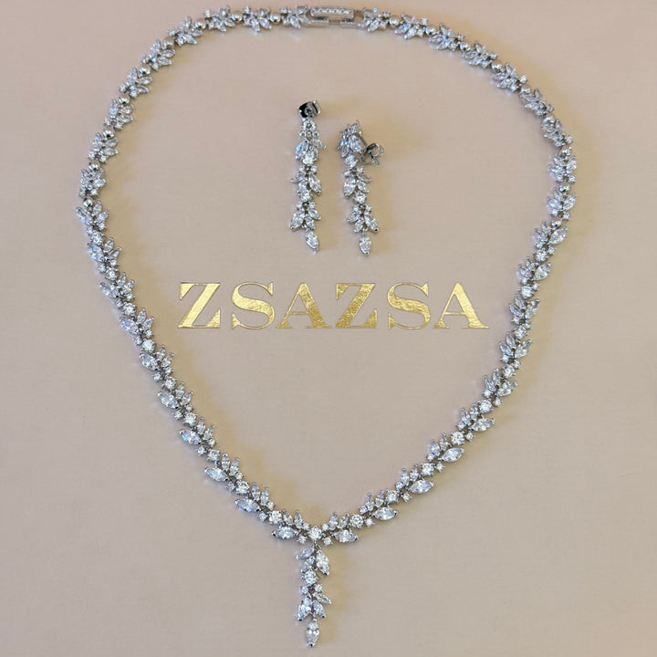 Marquise zircone silver set