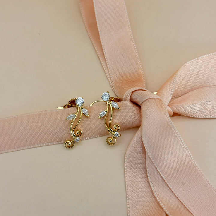 Marquise zircone gold plated earrings and bracelet