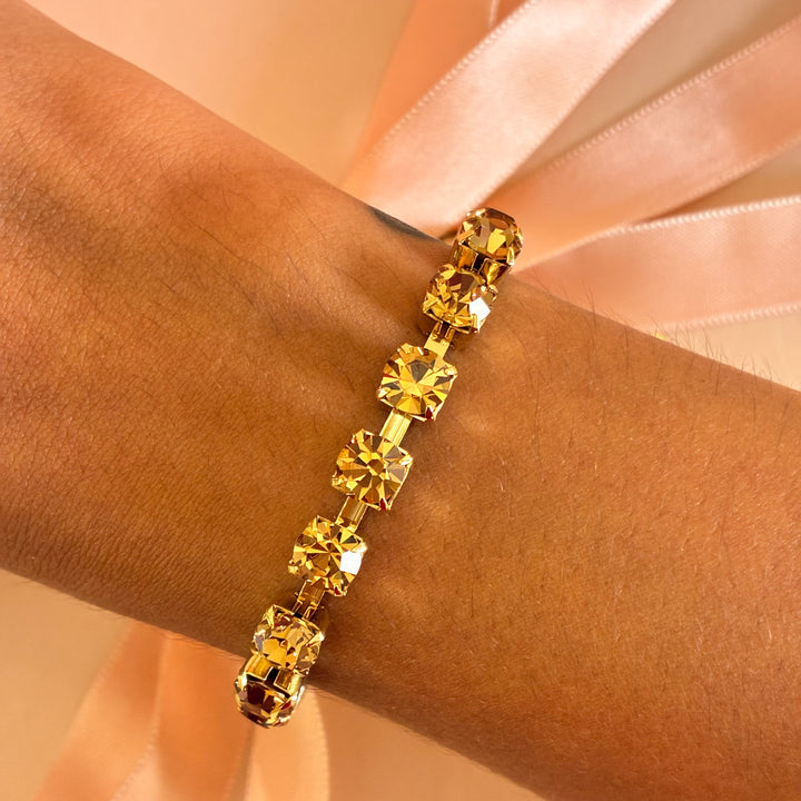 Bronze Swarovski crystals bracelet