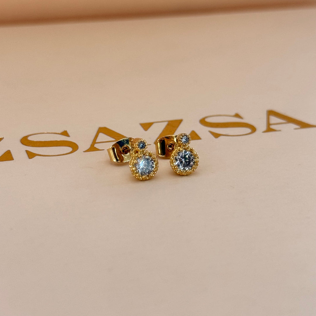 Dainty zircone gold plated studs