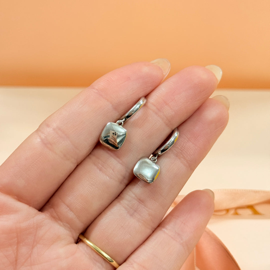 Square sterling silver hoops