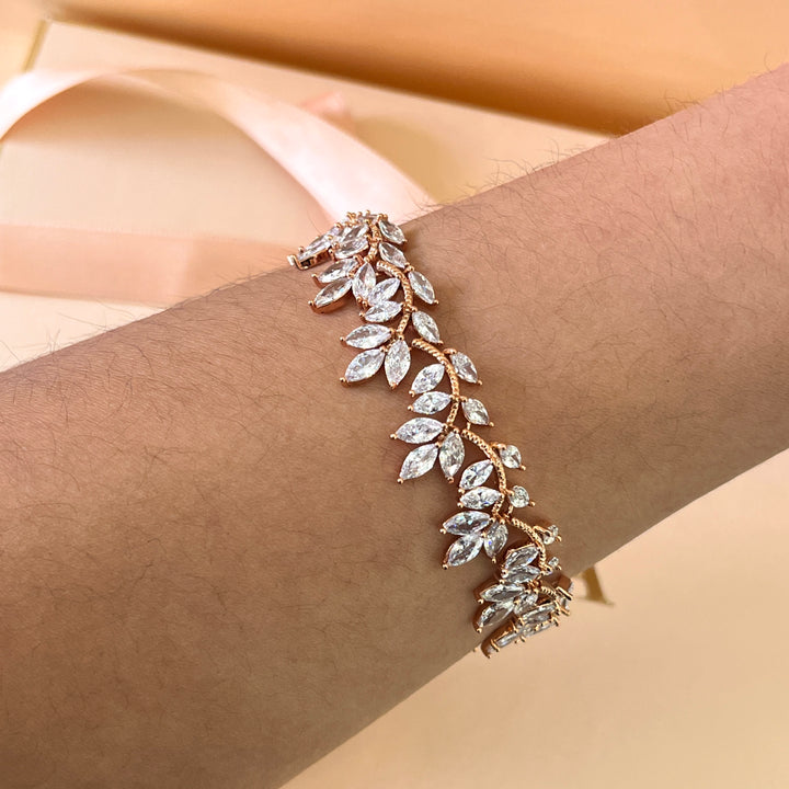 Marquise zircone rose gold plated bracelet