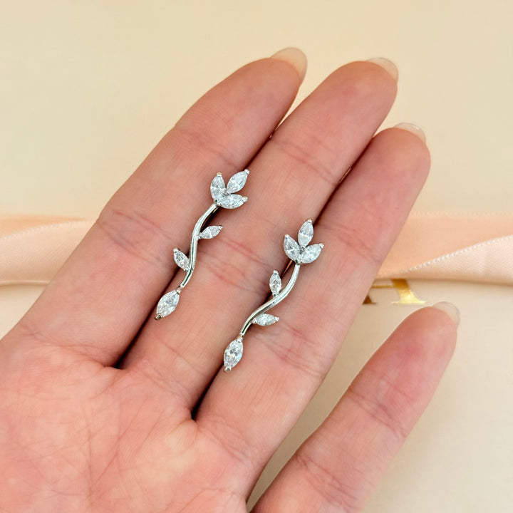 Marquise zircone silver earrings and bracelet