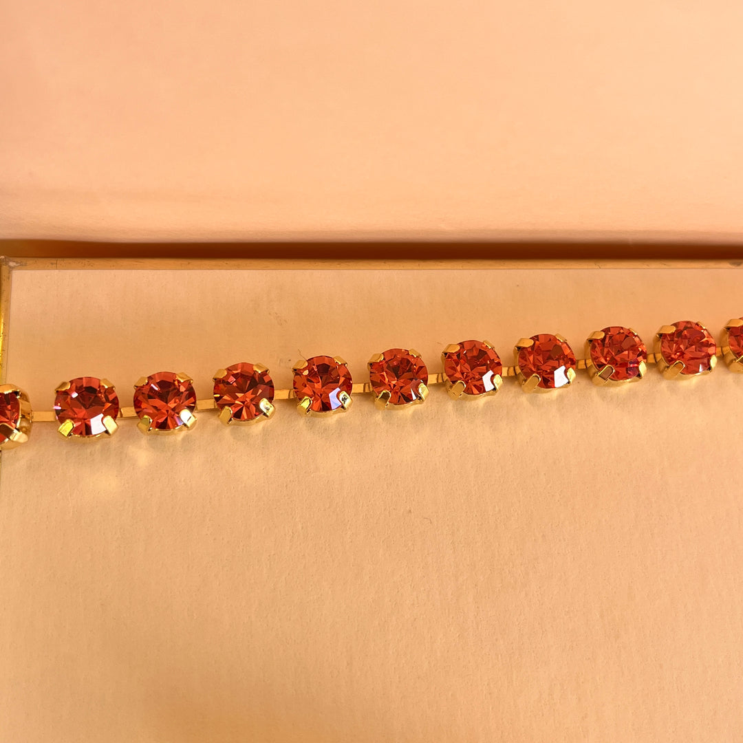 Coral Swarovski crystals  bracelet