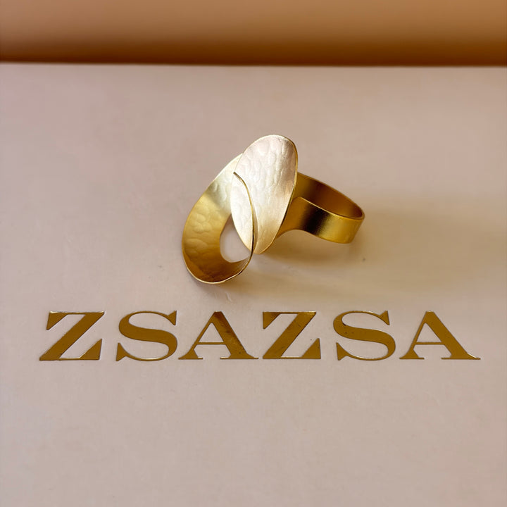 Handmade Abstract Layered Circles Gold Set | Gold Plated | ZsaZsa