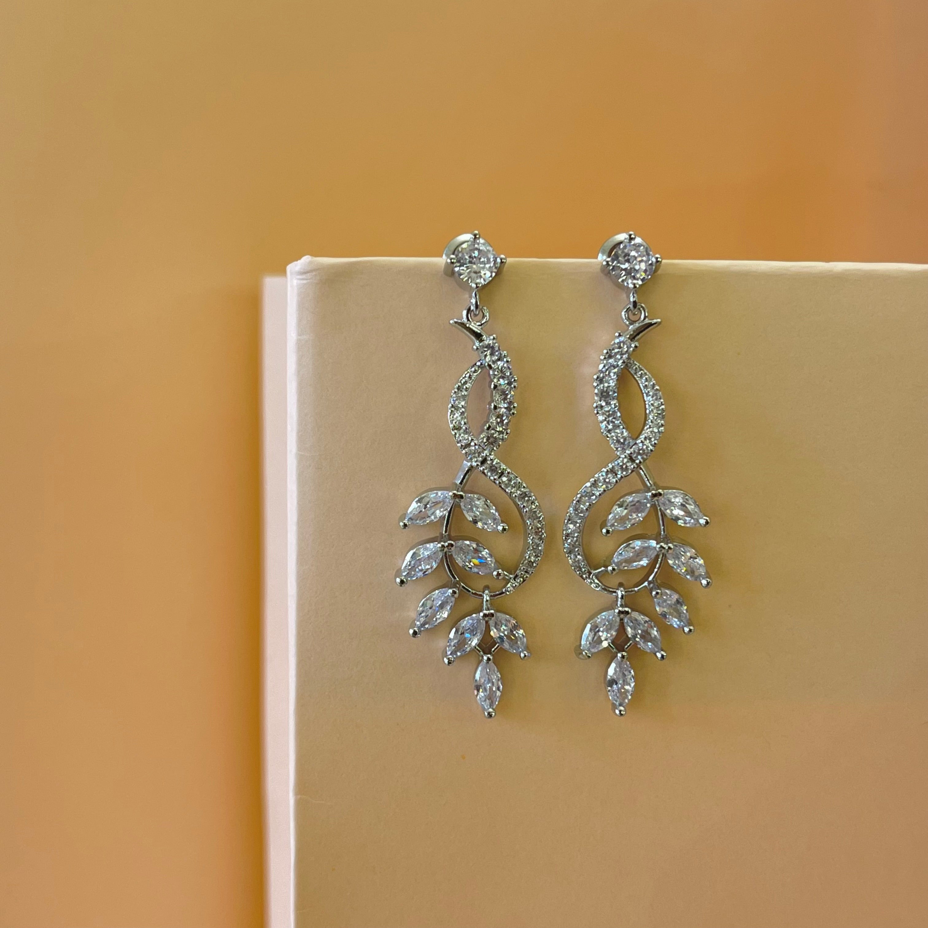 Silver zircone earrings