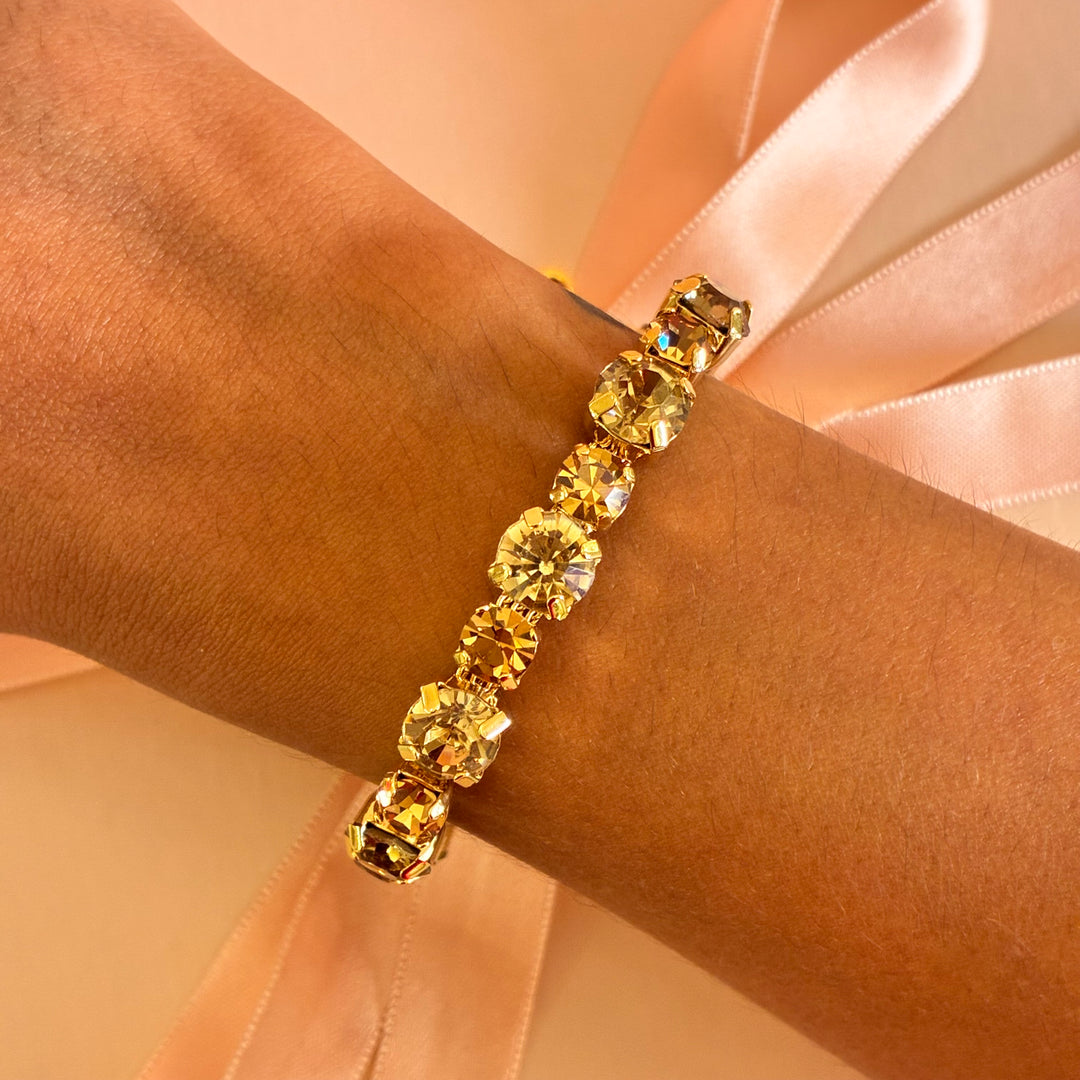 Bronze Swarovski crystals bracelet