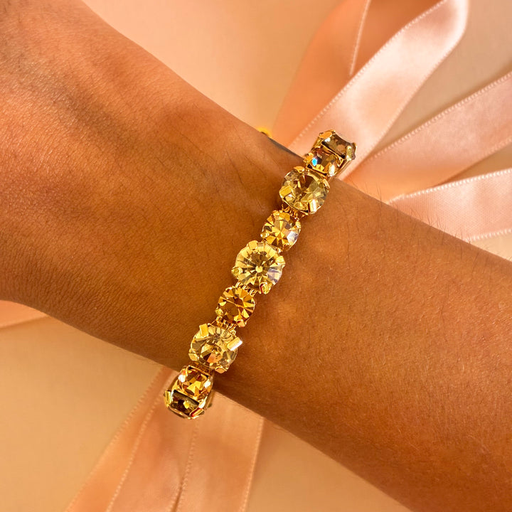 Bronze Swarovski crystals bracelet
