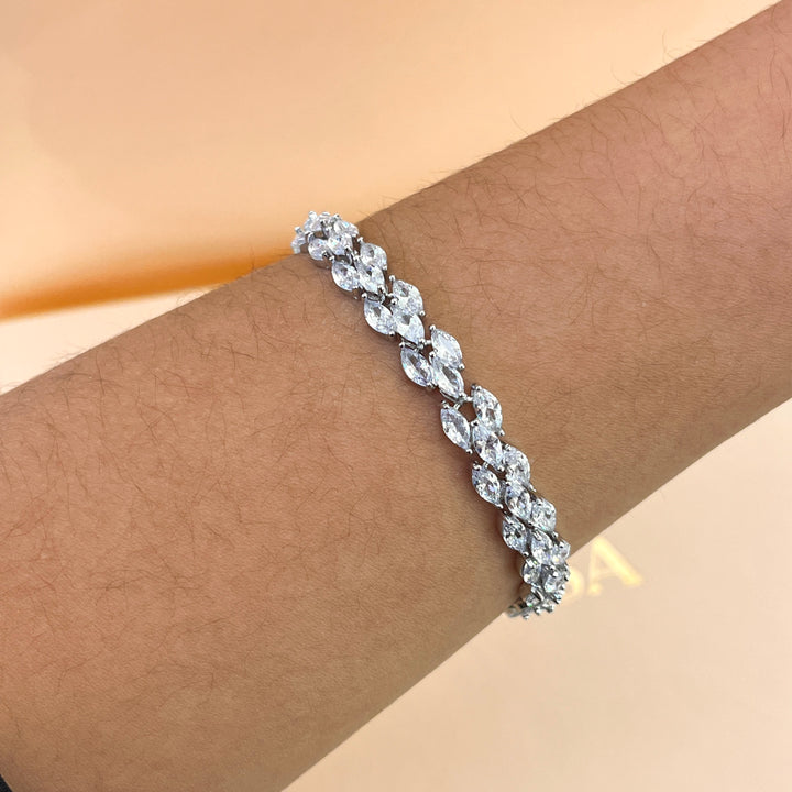 Marquise silver zircone bracelet
