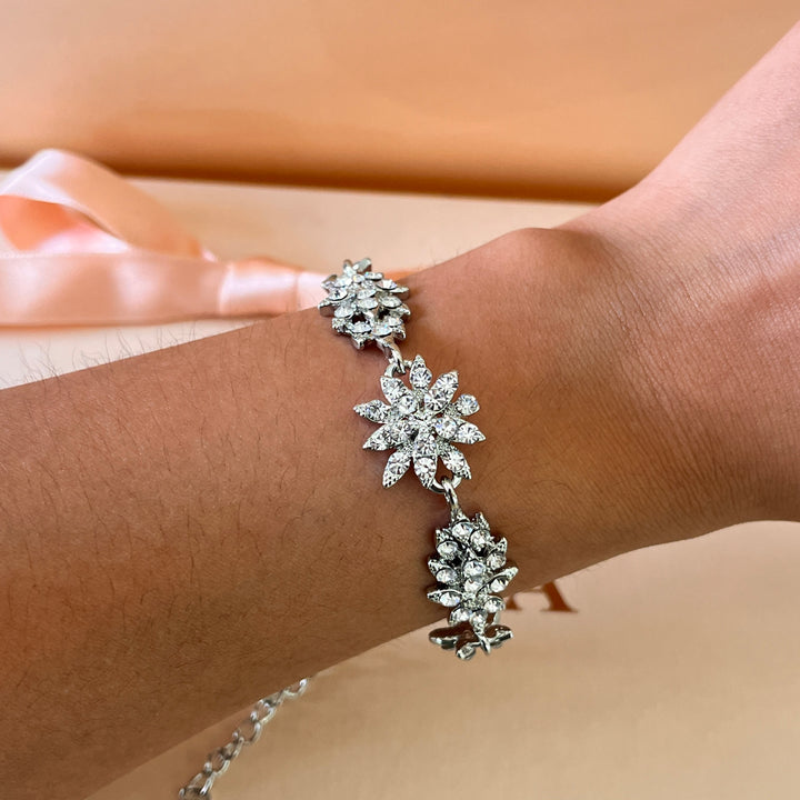 Swarovski crystals and white gold plated earrings and bracelet