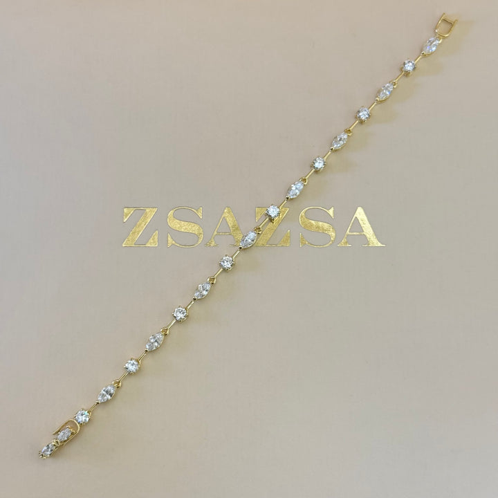 Teardrop zircone gold plated set