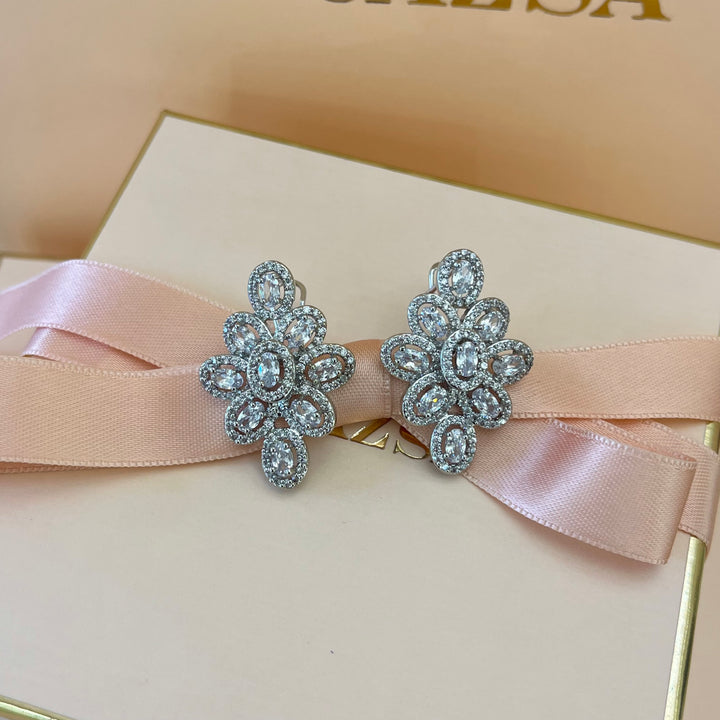 Silver zircone earrings