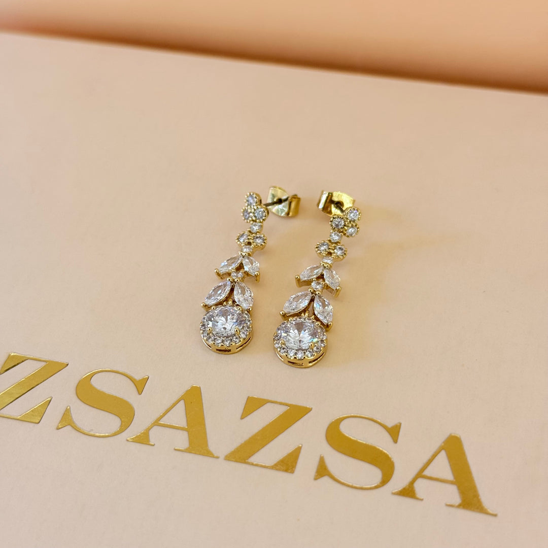 Marquise zircone gold plated set