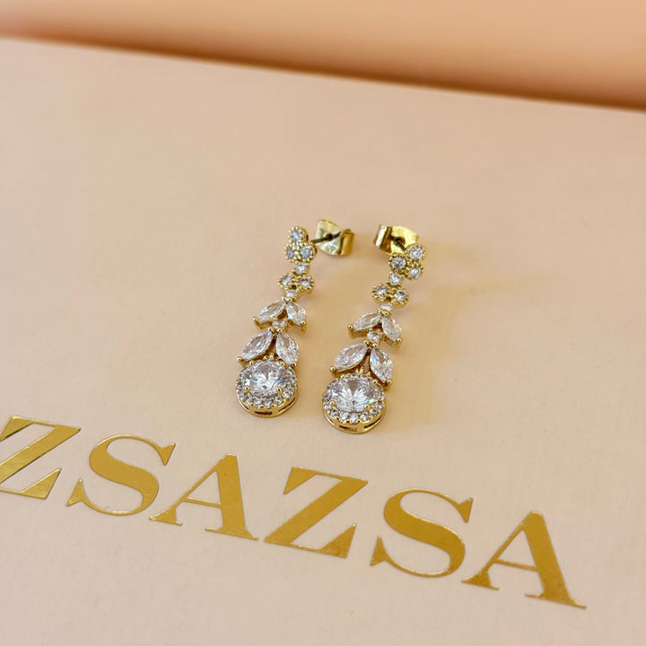 Marquise zircone gold plated set