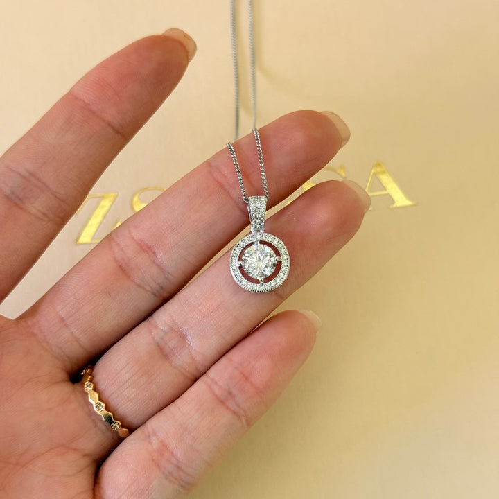 Round zircone silver set