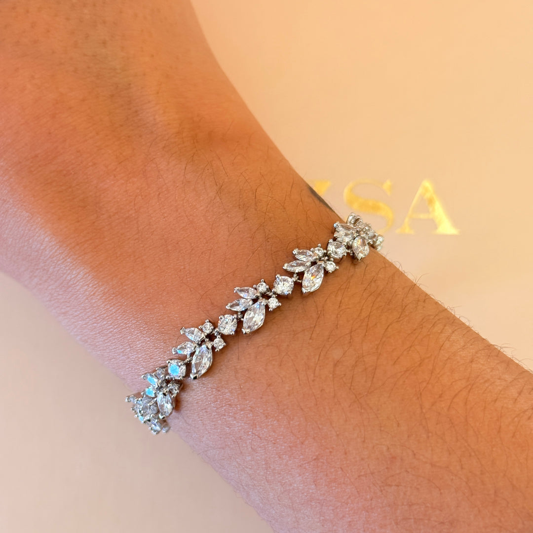 Marquise zircone silver bracelet
