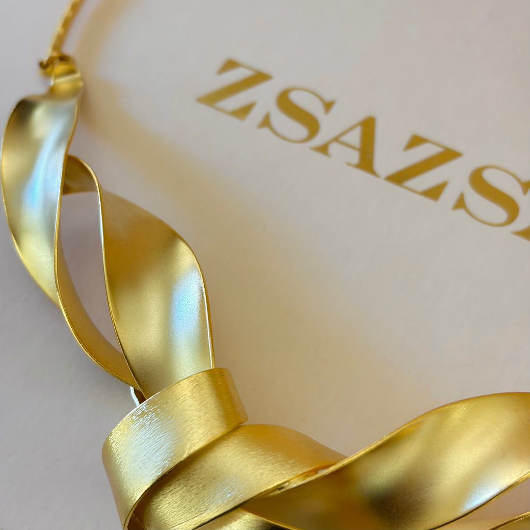 Handmade Twisted Knotted Necklace | Gold Plated | ZsaZsa