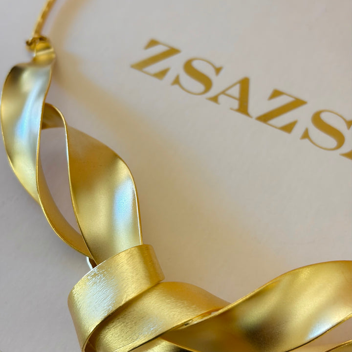 Handmade Twisted Knotted Necklace | Gold Plated | ZsaZsa