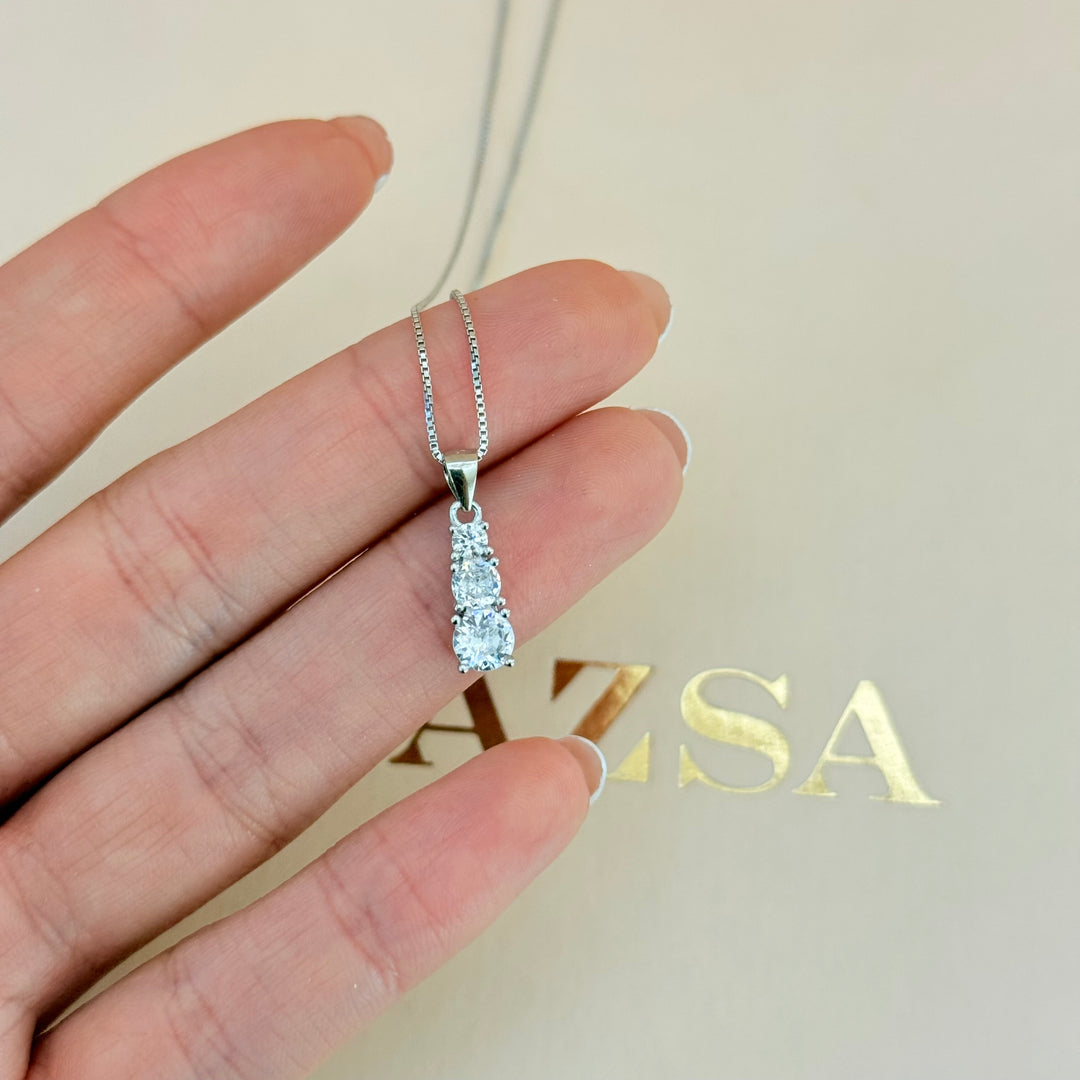 Trilogy zircone sterling silver set