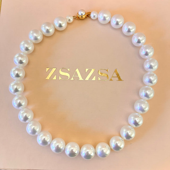 White Mallorca pearls gold plated necklace