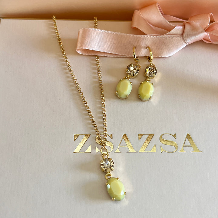 Yellow and champagne Swarovski crystals set