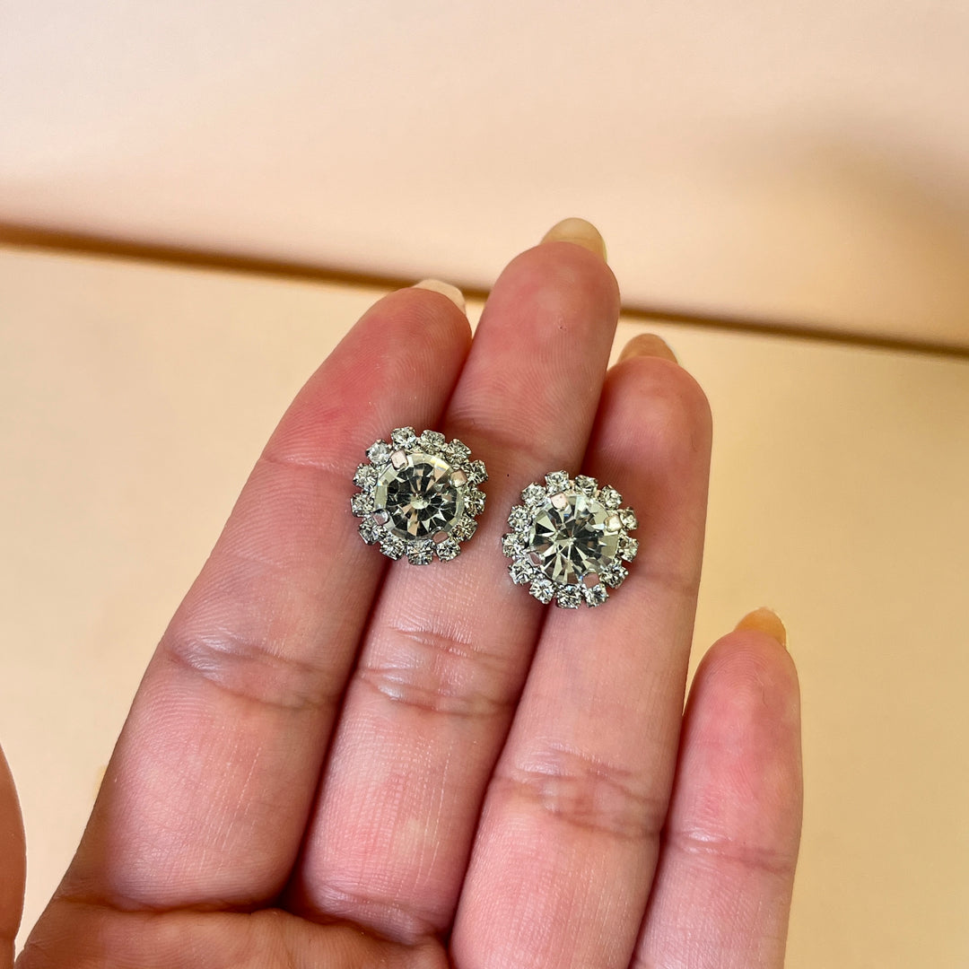Preciosa crystals flower white gold plated set
