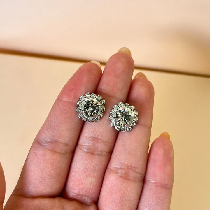 Preciosa crystals flower white gold plated set