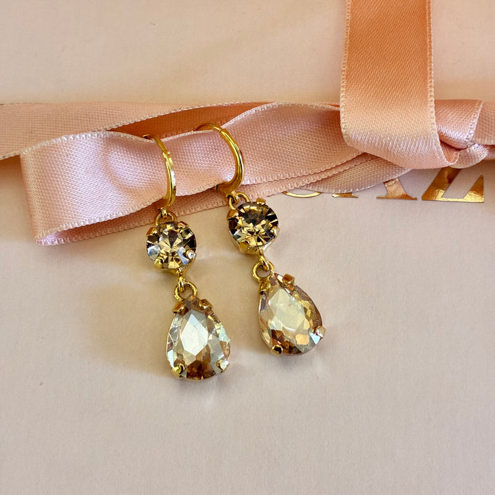 Bronze Swarovski crystals hooks
