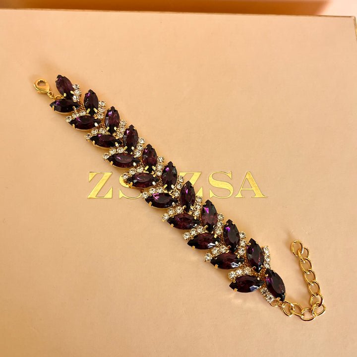 Purple marquise preciosa crystals bracelet