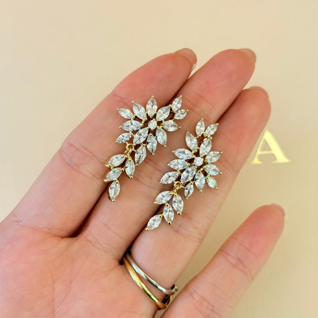 Marquise zircone gold plated set