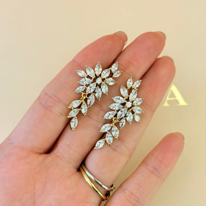 Marquise zircone gold plated set