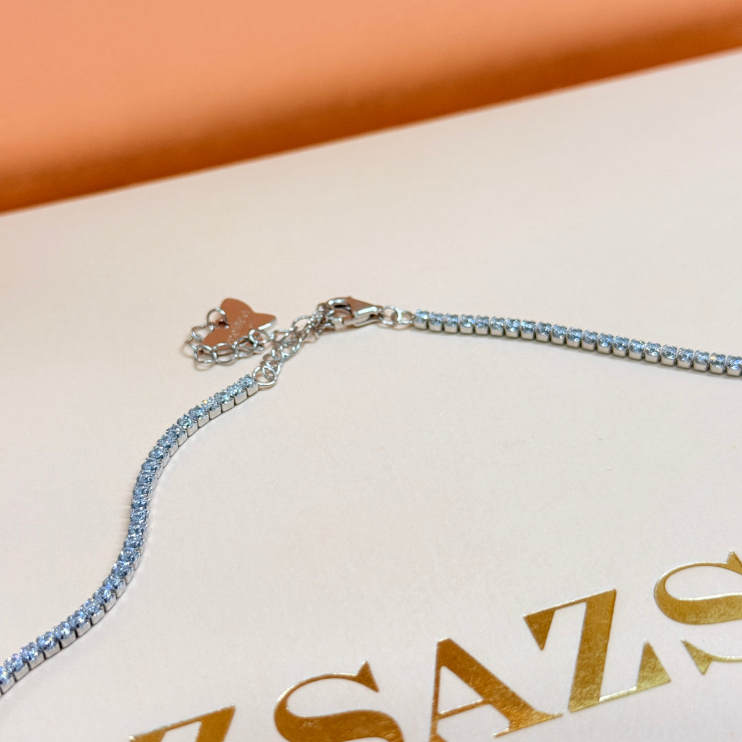 Dainty zircone sterling silver necklace