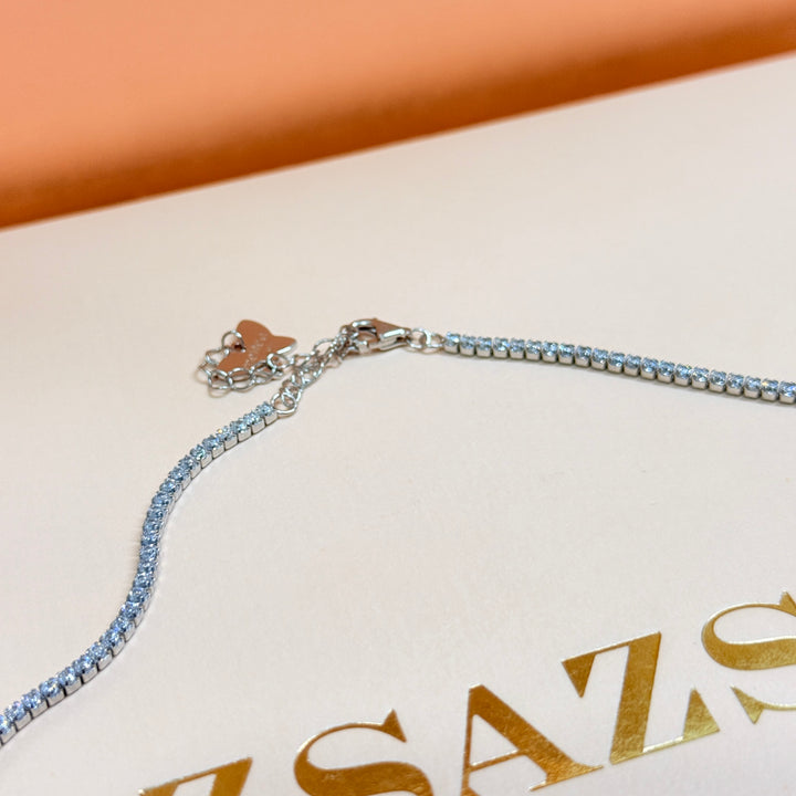 Dainty zircone sterling silver necklace