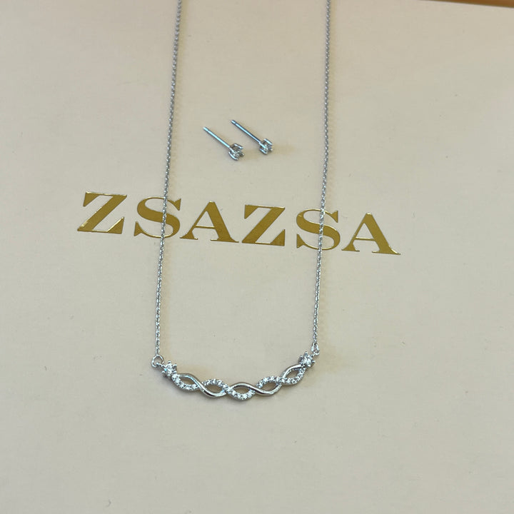 Silver zircone set
