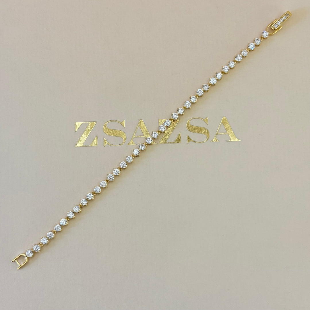 Teardrop zircone gold plated set