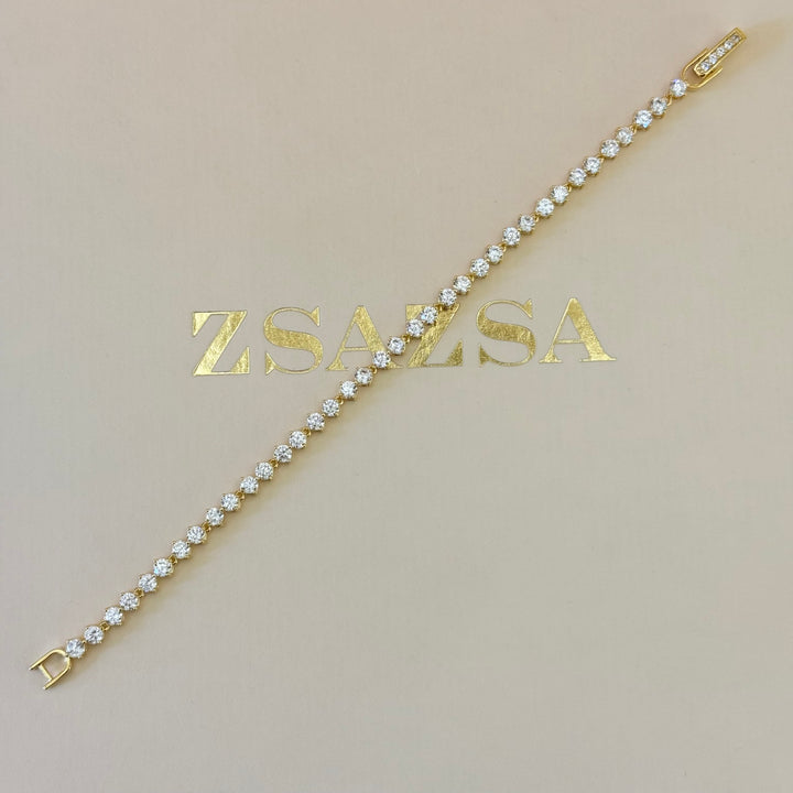 Teardrop zircone gold plated set